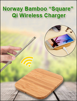 Norway Bamboo Square Qi Wireless Charger